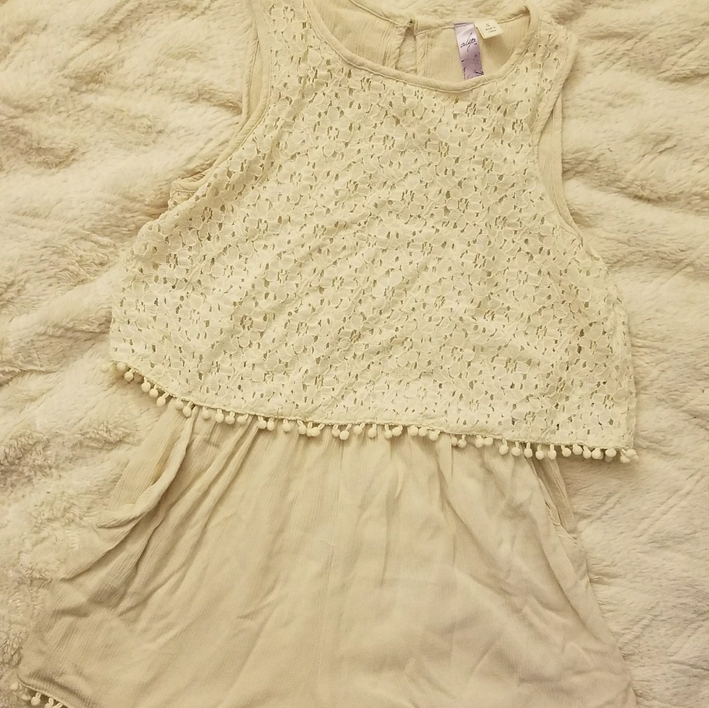 Lace cream romper